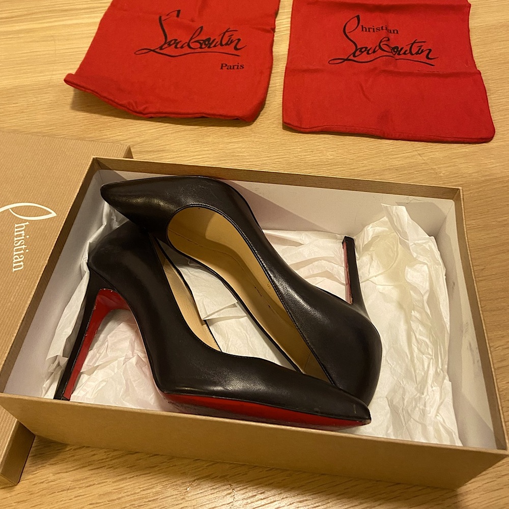 Christian Louboutin Pigalle 100 napa shiny heels